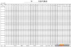 机关单位职工考勤表模板