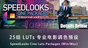25组LUTs专业电影调色预设(SpeedLooks Cine Luts Packages)