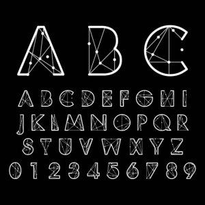 创意线性英文字母艺术字设计矢量素材