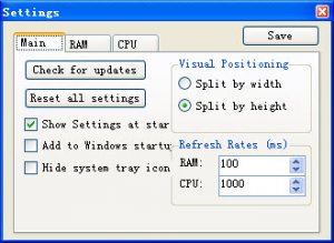 CPU内存实时查看工具RAM CPU Taskbar